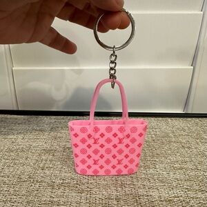 Pink Mini Bag Keychain or Purse Charm